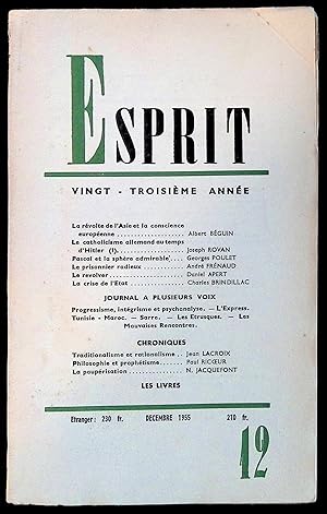 Image du vendeur pour Esprit n233 dcembre 1955 mis en vente par LibrairieLaLettre2