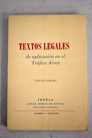 Seller image for Textos legales de aplicacin en el trafico aereo for sale by Alcan Libros