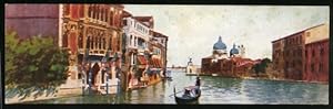 Künstler-Mini-Ansichtskarte Venezia, Canal Grande