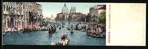 Mini-Ansichtskarte Venezia, Canal Grande in festa