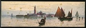 Künstler-Mini-Ansichtskarte Venezia, Isola S. Giorgio