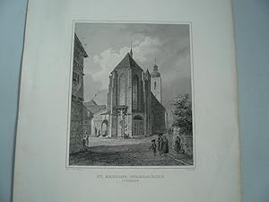 St. Martinskirche Forchheim, anno 1860, Stahlstich Stahlstich der St. Martinskirche in Forchheim ...