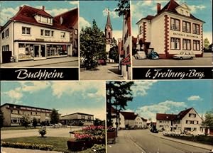 Ansichtskarte / Postkarte Buchheim March im Breisgau, Rathaus, Edeka, Straßenansicht