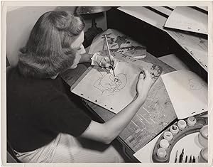 Bild des Verkufers fr Melody Time (Original photograph of a Disney animator working on a cel for the 1948 film) zum Verkauf von Royal Books, Inc., ABAA