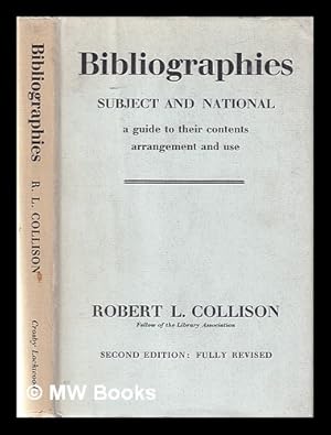 Immagine del venditore per Bibliographies, subject and national: a guide to their contents, arangement and use venduto da MW Books Ltd.