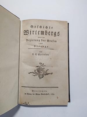 Bild des Verkufers fr Geschichte Wirtembergs unter der Regierung der Grafen und Herzoge. zum Verkauf von Antiquariat Bookfarm