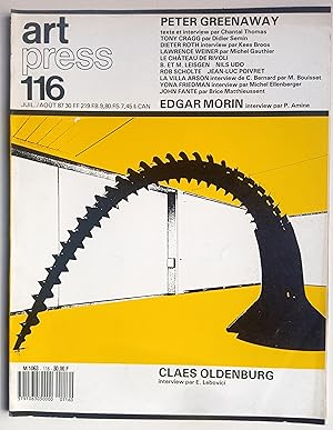 Seller image for Art press 116   JUILLET 1987 for sale by castlebooksbcn