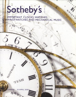 Important clocks, watches, wristwatches and mechanical music. Auction catalogue