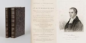 Seller image for The History and Antiquities of Staffordshire. Complete Set of two Volumes (all published/fully restored). With an original Plan of Wolverhampton, A large map of Staffordshire, Engravings of Boscobel House, The Pedigree of Turton, Etchings of Kings Bromley, Pipe Ridware House, Lichfield, Site of Blythbury Priory, Mavesyn Ridware, Cathedral of Lichfield, View of Freeford, etc. etc. Volume I - Containing the Ancient and Modern History of Thirty Parishes in the Hundred of Offlow, arranged Geographically, with an Appendix of the most curious Charters &c. Illustrated with sixty-two copper plates and a copious Index / Volume II - Part1 (all published) - Containing the Prefatory Introduction, commencing with a Series of Original Letters from Plot's time to the present; General and Natural History &c. Ancient and Modern History of the remaining Parishes in the Hundred of Offlow and the Whole of Seisdon, arranged Geographically with an Appendix of curious Charters and other additions and Correct for sale by Inanna Rare Books Ltd.