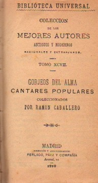 Image du vendeur pour Gorjeos del Alma, Cantares Populares . mis en vente par Librera Astarloa