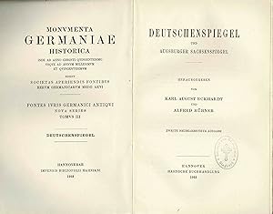 Bild des Verkufers fr Deutschenspiegel und Augsburger Sachsenspiegel zum Verkauf von Libro-Colonia (Preise inkl. MwSt.)
