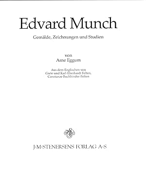 Bild des Verkufers fr Edvard Munch. Gemlde, Zeichnungen und Studien. (Deutsche Ausgabe 1995) zum Verkauf von Libro-Colonia (Preise inkl. MwSt.)