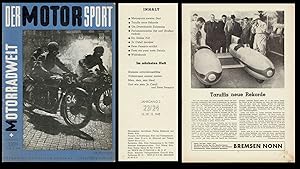 Der Motorsport - Motorradwelt (Konvolut von 5 Originalausgaben Jahrgang 2-4 1948-1950)