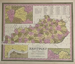 A New Map of Kentucky with its Roads and Distances from place to place along the Stage & Steam Bo...