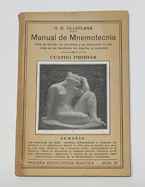 Imagen del vendedor de Manual de Mnemotecnia. a la venta por ARREBATO LIBROS