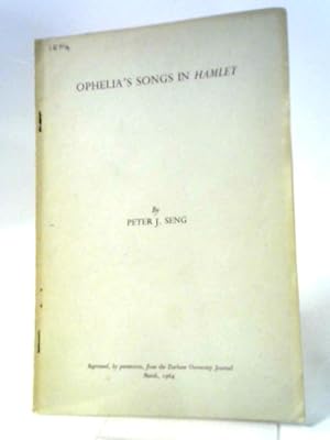 Image du vendeur pour Ophelia's Songs In Hamlet mis en vente par World of Rare Books