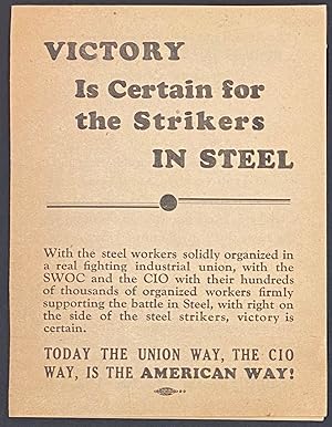 Victory is certain for strikers in steel