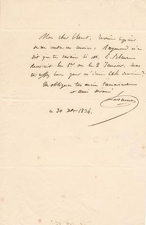 Jean-Baptiste LESUEUR lettre autographe signée