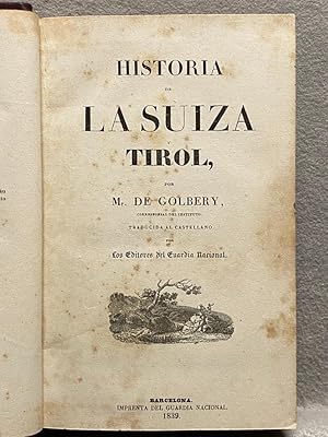 Imagen del vendedor de HISTORIA DE LA SUIZA Y TIROL. a la venta por Auca Llibres Antics / Yara Prez Jorques