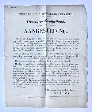 [Folio publication, 1837, procurement law] Ministerie van Binnenlandsche zaken. Provincie Zuidhol...