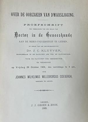 [Dissertation 1909] Over de oorzaken van dwarsligging Leiden J.J. Groen & Zn 1909, 75 pp.