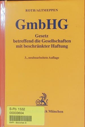 Bild des Verkufers fr Gesetz betreffend die Gesellschaften mit beschrnkter Haftung (GmbHG). zum Verkauf von Antiquariat Bookfarm