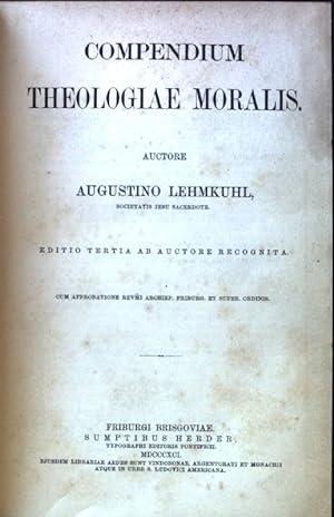 Imagen del vendedor de Compendium Theologiae Moralis. a la venta por books4less (Versandantiquariat Petra Gros GmbH & Co. KG)