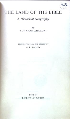 Bild des Verkufers fr Land of the Bible: Historical Geography; zum Verkauf von books4less (Versandantiquariat Petra Gros GmbH & Co. KG)