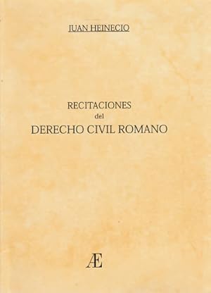 Imagen del vendedor de Recitaciones del Derecho Civil Romano a la venta por Librera Cajn Desastre