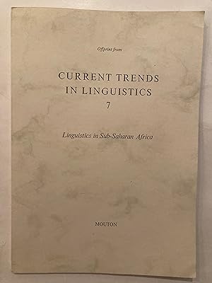 The Benou-Congo Languages and Ijo [Offprint : Current Trends in Linguistics. Vol. 7, Linguistics ...
