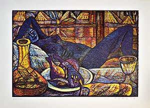 Seller image for La Poule. [1975]. [Signierter Original-Farbholzschnitt / signed original color woodcut]. for sale by Antiquariat Lenzen