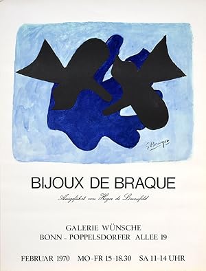 Bild des Verkufers fr Bijoux de Braque. 1974. [Plakat, Farboffsetdruck / poster, color offset print]. zum Verkauf von Antiquariat Lenzen