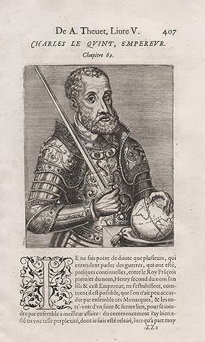 "Charles le Quint, Empereur" - Karl V. HRR (1500-1558) emperor Kaiser Charles Portrait