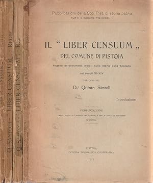 Bild des Verkufers fr Il "liber censum" del comune di Pistoia" Regesti di documenti inediti sulla storia della Toscana nei secoli XI-XIV zum Verkauf von Biblioteca di Babele