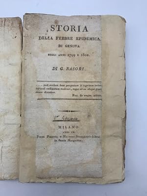 Bild des Verkufers fr Storia della febbre epidemica di Genova negli anni 1799 e 1800 zum Verkauf von Coenobium Libreria antiquaria