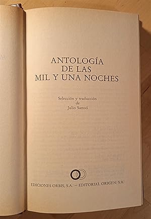 Imagen del vendedor de Antologa de las mil y una noches (Traduccin de Julio Sams) a la venta por Llibres Bombeta