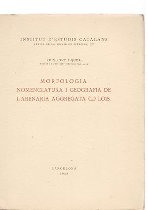 Imagen del vendedor de Arxiu de la seccio de ciencies, XV: Morfologia nomenclatura i geografia de a la venta por El Boletin