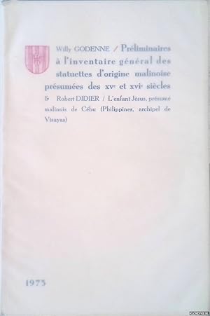 Bild des Verkufers fr Prliminaires  l'inventaire gnral des statuettes d'origine malinoise, prsumes des XVe et XVIe sicles 1973 zum Verkauf von Klondyke