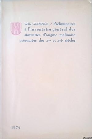 Bild des Verkufers fr Prliminaires  l'inventaire gnral des statuettes d'origine malinoise, prsumes des XVe et XVIe sicles 1974 zum Verkauf von Klondyke