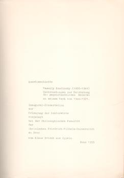 Wassily Kandinsky (1866-1944): Untersushungen zur entstehung der gegenstandsosen Malerei an seine...