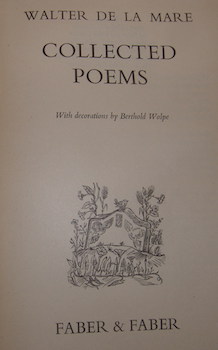 Image du vendeur pour Collected Poems. First Edition Thus. mis en vente par Wittenborn Art Books