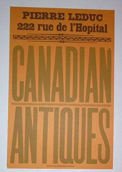 Pierre Luduc. Canadian Antiques.First edition of the poster.