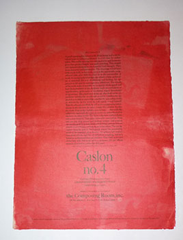 Caslon no. 4 . First edition of the poster.