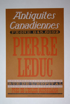 Pierre Luduc. Antiquites Canadiennes. . First edition of the poster.