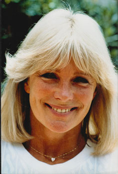 Original large format close-up color photograph of Linda Evans at Cannes.