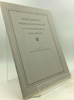 Seller image for SAMUEL JOHNSON'S TRANSLATION OF SALLUST: A Facsimile and Transcription of the Hyde Manuscript for sale by Kubik Fine Books Ltd., ABAA