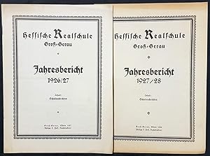 Bild des Verkufers fr Hessische Realschule Gro-Gerau. Jahresbericht 1926/27 -und- 1927/28. Inhalt: Schulnachrichten. 2 Hefte. zum Verkauf von Antiquariat Dennis R. Plummer