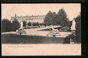 Bild des Verkufers fr Ansichtskarte Schloss Herrenchiemsee, Skulpturen im Park zum Verkauf von Bartko-Reher