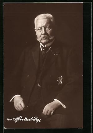 Bild des Verkufers fr Ansichtskarte Paul von Hindenburg, der Reichsprsident sitzend mit Eisernem Kreuz zum Verkauf von Bartko-Reher