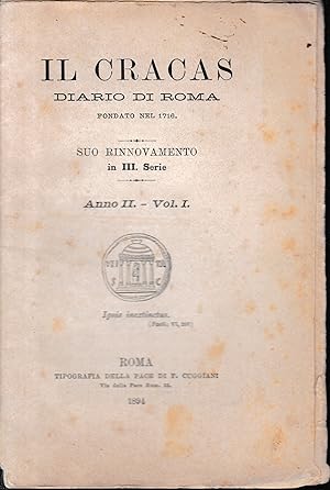 Il Cracas. Diario di Roma. Vol. 1. III serie, 7 Gennaio 1894. Anno II, n. 1